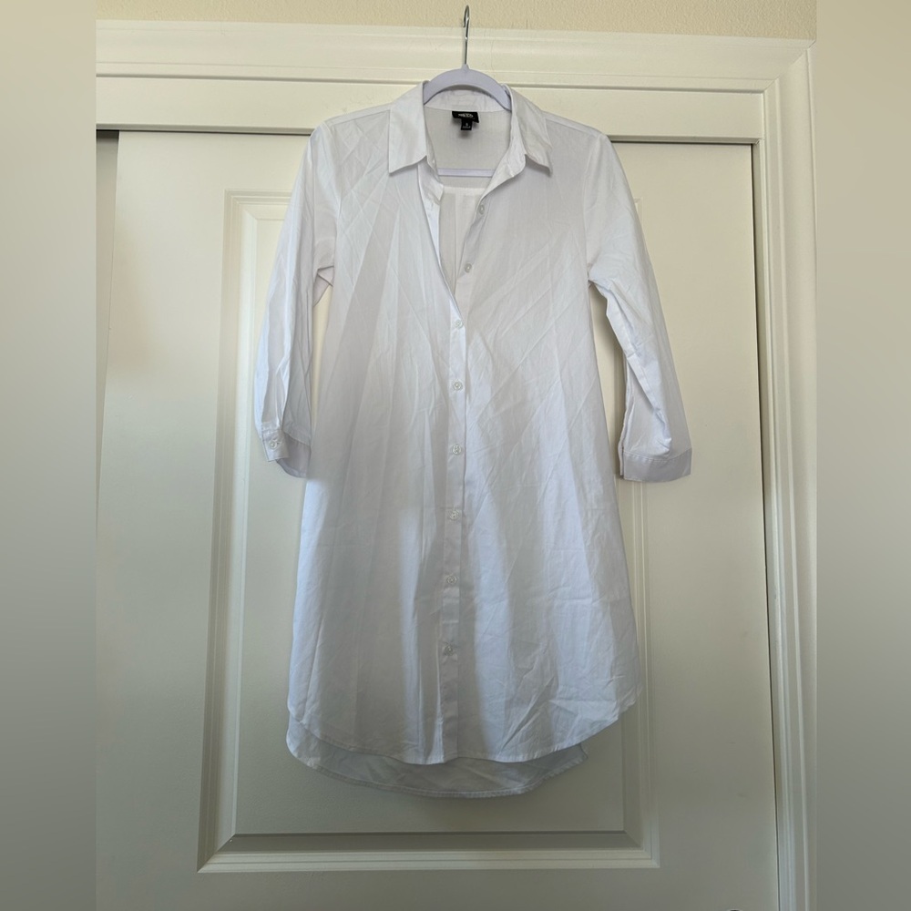Bobeau White Dress Shirt with Three-Quarter Sleeves NWOT - Picture 4 of 6